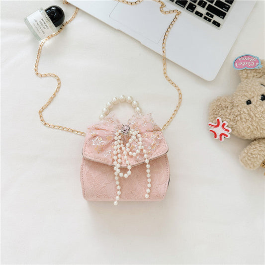 Stylish Floral Carry-On Girls’ Portable Beaded Princess Crossbody Handbag-10