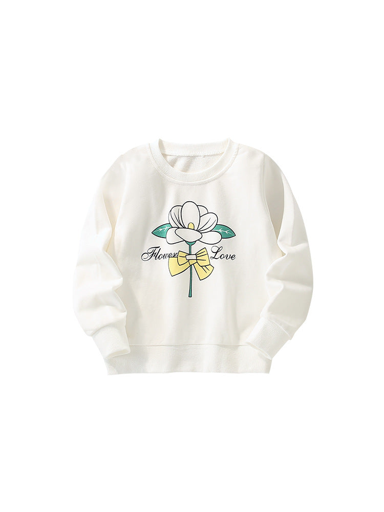 Baby Girl In New Autumn And Winter Cartoon Print Pattern Comfy Cotton Pullover-5