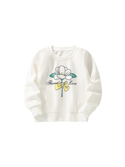 Baby Girl In New Autumn And Winter Cartoon Print Pattern Comfy Cotton Pullover-5