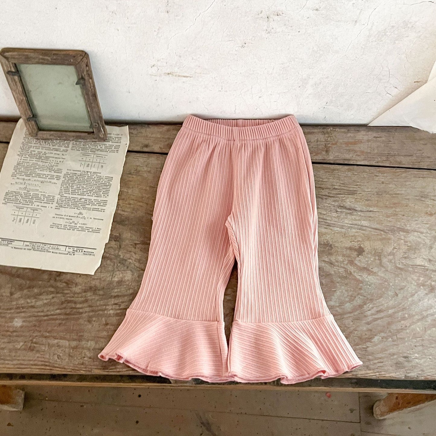 Spring Baby Kids Girls Hollow-Out Collar Top And Flared Pants Clothing-7