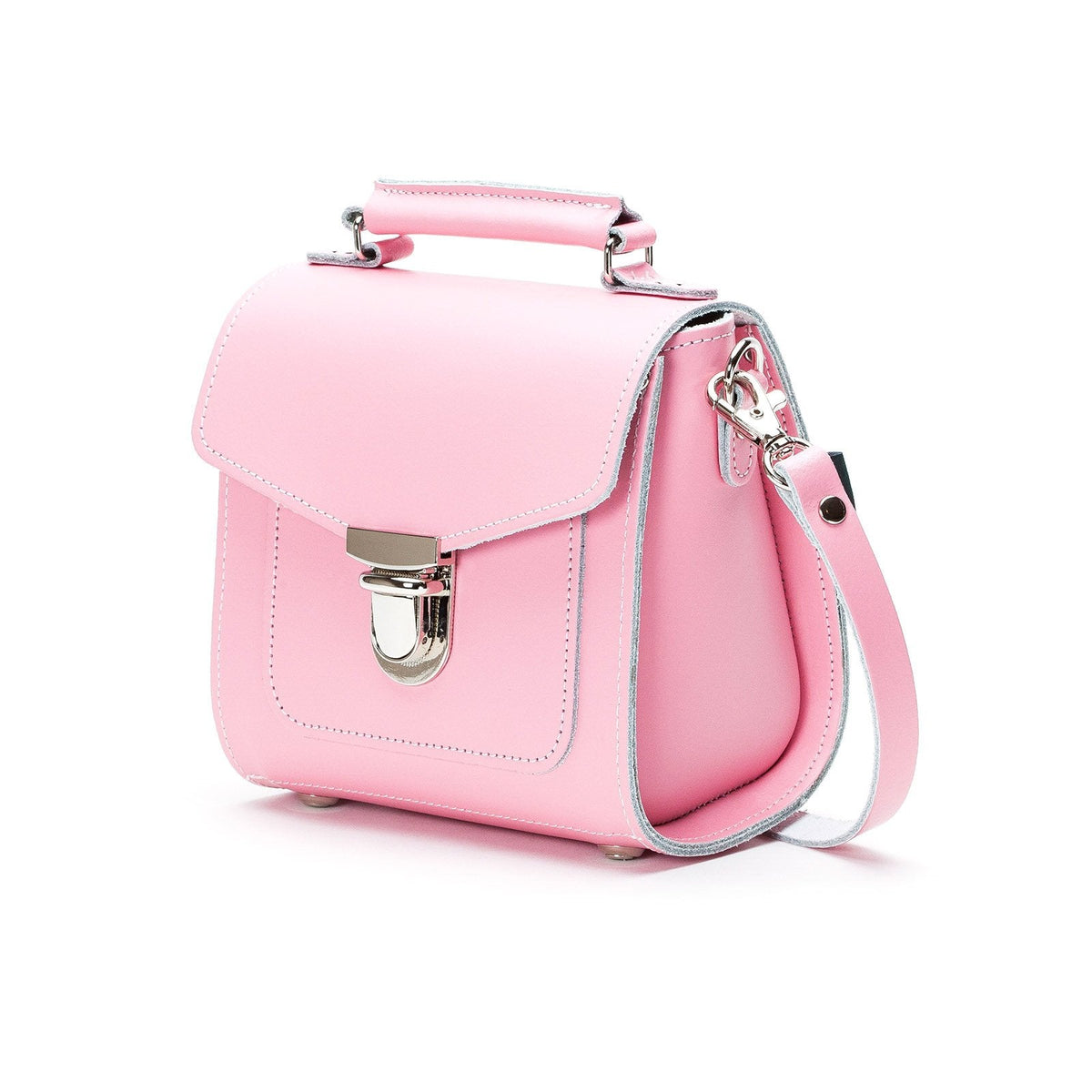 Handmade Leather Sugarcube Handbag - Pastel Pink-3