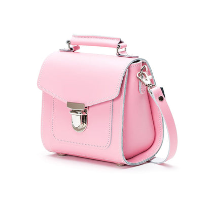 Handmade Leather Sugarcube Handbag - Pastel Pink-3