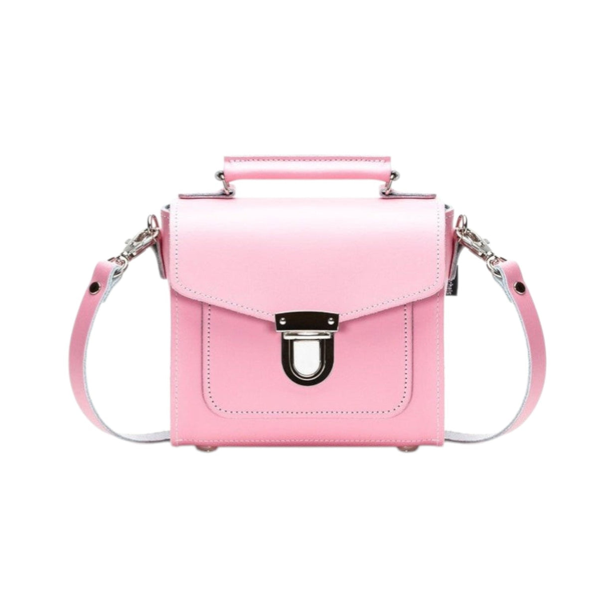 Handmade Leather Sugarcube Handbag - Pastel Pink-0